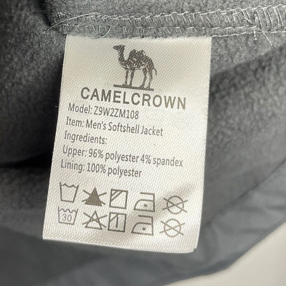CAMEL CROWN Mens Full-Zip Jacket Anorak NEW Fleece-Lined Windproof Hood Gray L - Picture 8 of 9